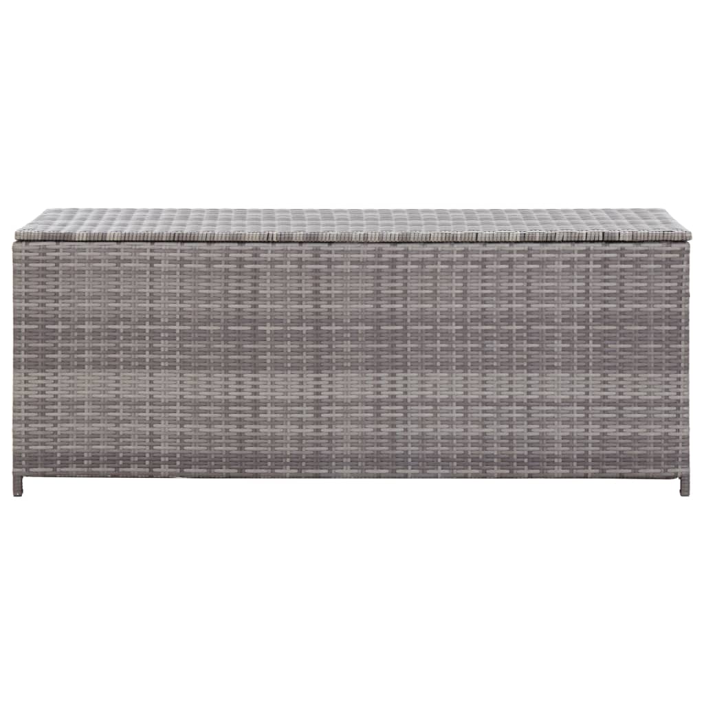 Garden Storage Box Grey 150x50x60 cm Poly Rattan